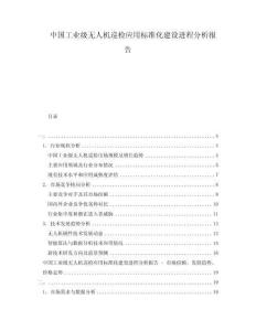 中國(guó)工業(yè)級(jí)無人機(jī)巡檢應(yīng)用標(biāo)準(zhǔn)化建設(shè)進(jìn)程分析報(bào)告
