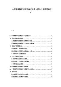 中國(guó)高端陶瓷切割設(shè)備市場(chǎng)準(zhǔn)入壁壘與突破策略報(bào)告