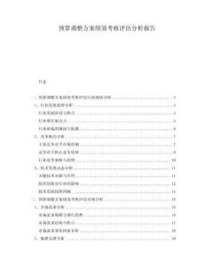 預(yù)算調(diào)整方案績效考核評估分析報告