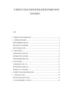 中國軟件開發(fā)業(yè)市場供需發(fā)展及投資評規(guī)整分析研究代碼報告