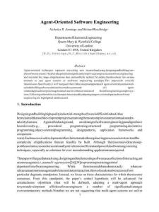 面向Agent軟件工程 Agent-Oriented Software Engineering