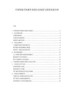 中國(guó)智能手機(jī)操作系統(tǒng)行業(yè)現(xiàn)狀與投資發(fā)展分析