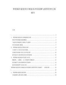 智慧城市建設(shè)項(xiàng)目規(guī)劃及評(píng)估監(jiān)測(cè)與投資管理方案報(bào)告