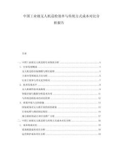 中國(guó)工業(yè)級(jí)無人機(jī)巡檢效率與傳統(tǒng)方式成本對(duì)比分析報(bào)告