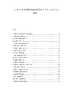 2025-2030中國(guó)網(wǎng)絡(luò)安全保險(xiǎn)產(chǎn)品設(shè)計(jì)與風(fēng)險(xiǎn)評(píng)估報(bào)告
