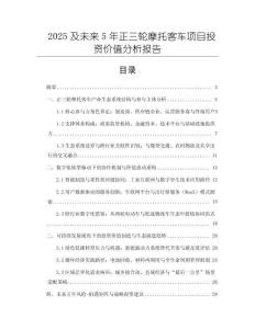 2025及未來(lái)5年正三輪摩托客車(chē)項(xiàng)目投資價(jià)值分析報(bào)告