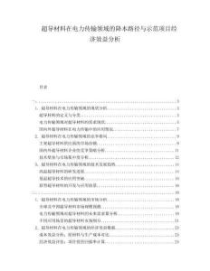超導(dǎo)材料在電力傳輸領(lǐng)域的降本路徑與示范項(xiàng)目經(jīng)濟(jì)效益分析