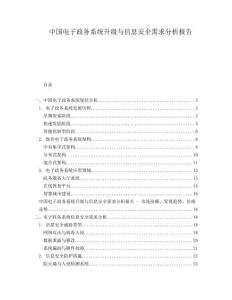 中國電子政務(wù)系統(tǒng)升級與信息安全需求分析報(bào)告