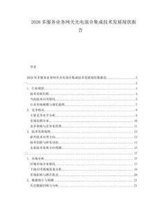 2026多服務(wù)業(yè)務(wù)網(wǎng)關(guān)光電混合集成技術(shù)發(fā)展現(xiàn)狀報(bào)告