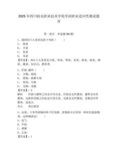 2025年四川機電職業(yè)技術(shù)學(xué)院單招職業(yè)適應(yīng)性測試題庫附答案詳解【預(yù)熱題】