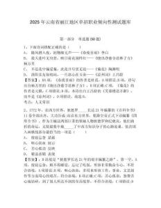 2025年云南省麗江地區(qū)單招職業(yè)傾向性測試題庫附答案詳解（鞏固）
