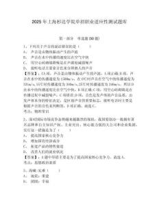 2025年上海杉達(dá)學(xué)院單招職業(yè)適應(yīng)性測試題庫附答案詳解【能力提升】