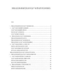 國(guó)防動(dòng)員體系現(xiàn)代化對(duì)應(yīng)急產(chǎn)業(yè)帶動(dòng)作用分析報(bào)告