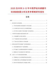 2025及未來5-10年中國羅經傳感器市場調查數據分析及競爭策略研究報告