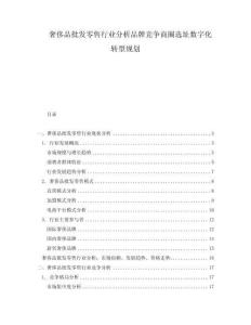 奢侈品批發(fā)零售行業(yè)分析品牌競爭商圈選址數(shù)字化轉(zhuǎn)型規(guī)劃