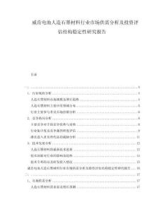 威肯電池人造石墨材料行業(yè)市場(chǎng)供需分析及投資評(píng)估結(jié)構(gòu)穩(wěn)定性研究報(bào)告