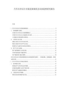 汽車(chē)共享出行市場(chǎng)發(fā)展現(xiàn)狀及未來(lái)趨勢(shì)研究報(bào)告