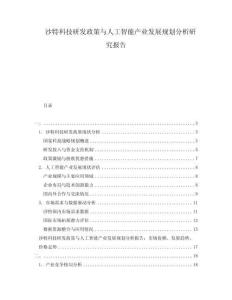 沙特科技研發(fā)政策與人工智能產(chǎn)業(yè)發(fā)展規(guī)劃分析研究報(bào)告