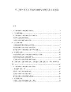 軍工材料表面工程技術突破與市場應用前景報告