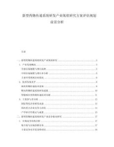 新型藥物傳遞系統(tǒng)研發(fā)產(chǎn)業(yè)現(xiàn)狀研究方案評(píng)估規(guī)劃前景分析