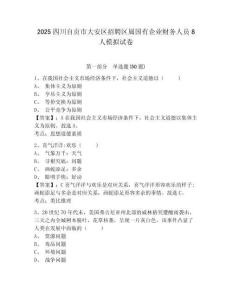 2025四川自貢市大安區(qū)招聘區(qū)屬?lài)?guó)有企業(yè)財(cái)務(wù)人員8人模擬試卷及答案詳解（全優(yōu)）