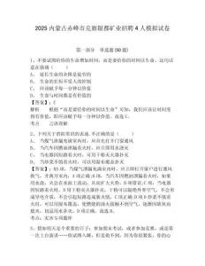 2025內(nèi)蒙古赤峰市克旗銀都礦業(yè)招聘4人模擬試卷及一套完整答案詳解
