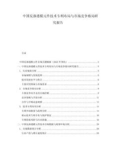 中國(guó)反滲透膜元件技術(shù)專利布局與市場(chǎng)競(jìng)爭(zhēng)格局研究報(bào)告