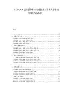 2025-2030法律服務(wù)行業(yè)行業(yè)拓展與需求突增的投資增量分析報(bào)告