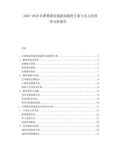 2025-2030非洲基礎(chǔ)設(shè)施建設(shè)融資方案與多元化投資分析報(bào)告