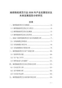 湘繡抱枕繡藝行業(yè)2026年產(chǎn)業(yè)發(fā)展現(xiàn)狀及未來(lái)發(fā)展趨勢(shì)分析研究