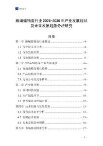 藤編儲(chǔ)物盒行業(yè)2026-2030年產(chǎn)業(yè)發(fā)展現(xiàn)狀及未來發(fā)展趨勢分析研究