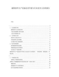 磁鐵組件生產(chǎn)設(shè)備技術(shù)升級與行業(yè)競爭力分析報告