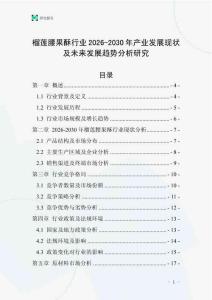 榴蓮腰果酥行業2026-2030年產業發展現狀及未來發展趨勢分析研究