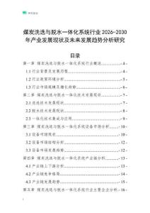 煤炭洗選與脫水一體化系統(tǒng)行業(yè)2026-2030年產(chǎn)業(yè)發(fā)展現(xiàn)狀及未來發(fā)展趨勢分析研究