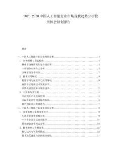 2025-2030中國(guó)人工智能行業(yè)市場(chǎng)現(xiàn)狀趨勢(shì)分析投資機(jī)會(huì)規(guī)劃報(bào)告