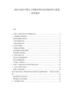 2025-2030中國人工智能應(yīng)用行業(yè)市場分析與發(fā)展研究報告