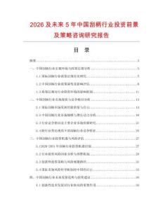 2026及未來5年中國刮柄行業(yè)投資前景及策略咨詢研究報告