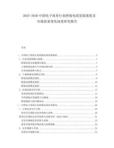 2025-2030中國電子商務(wù)行業(yè)跨境電商發(fā)展現(xiàn)狀及市場需求變化深度研究報告
