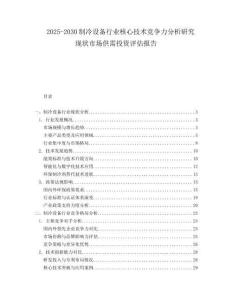 2025-2030制冷設(shè)備行業(yè)核心技術(shù)競(jìng)爭(zhēng)力分析研究現(xiàn)狀市場(chǎng)供需投資評(píng)估報(bào)告