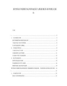 新型海洋觀測浮標網絡建設與數據服務盈利模式報告