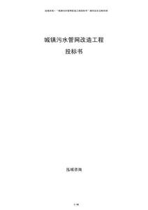 城鎮(zhèn)污水管網改造工程投標書
