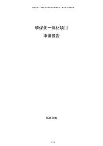 磷煤化一體化項目申請報告