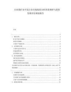 圭亞那礦業(yè)開發(fā)行業(yè)市場現(xiàn)狀分析供需調(diào)研與投資發(fā)展評估規(guī)劃報告