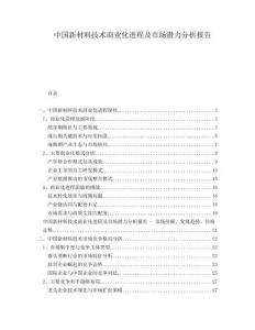 中國新材料技術商業(yè)化進程及市場潛力分析報告