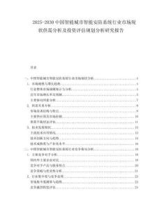 2025-2030中國智能城市智能安防系統(tǒng)行業(yè)市場現(xiàn)狀供需分析及投資評估規(guī)劃分析研究報告