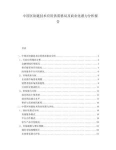 中國區(qū)塊鏈技術(shù)應(yīng)用供需格局及商業(yè)化潛力分析報(bào)告