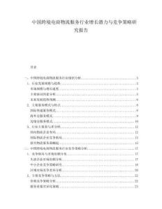 中國(guó)跨境電商物流服務(wù)行業(yè)增長(zhǎng)潛力與競(jìng)爭(zhēng)策略研究報(bào)告