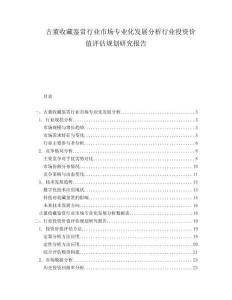 古董收藏鑒賞行業(yè)市場專業(yè)化發(fā)展分析行業(yè)投資價值評估規(guī)劃研究報告
