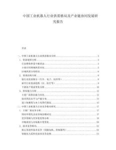 中國(guó)工業(yè)機(jī)器人行業(yè)供需格局及產(chǎn)業(yè)鏈協(xié)同發(fā)展研究報(bào)告