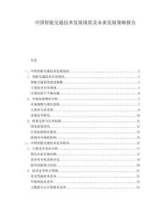 中國智能交通技術發(fā)展現(xiàn)狀及未來發(fā)展策略報告